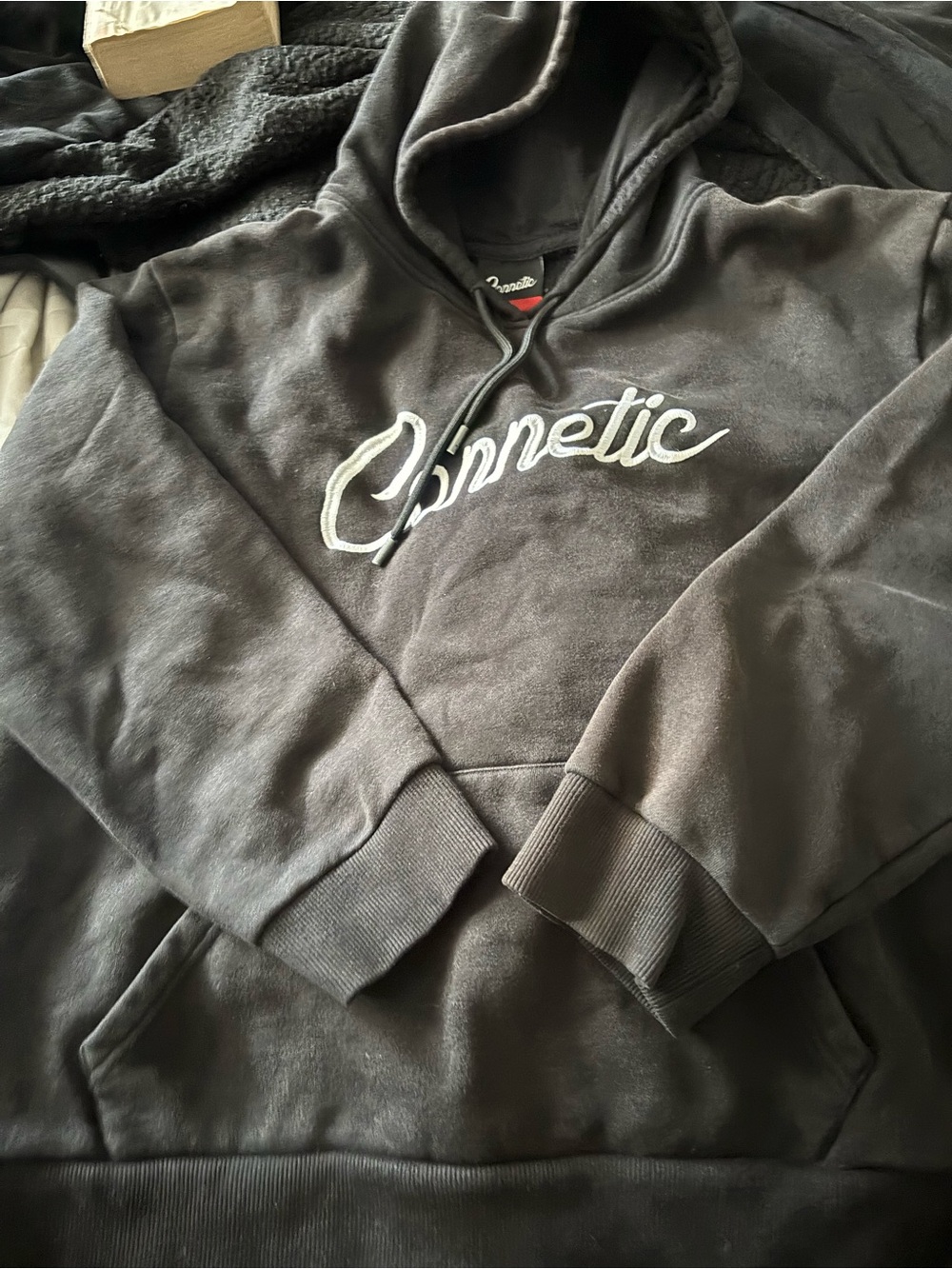 Connetic Black Pullover Hoodie with Script Label